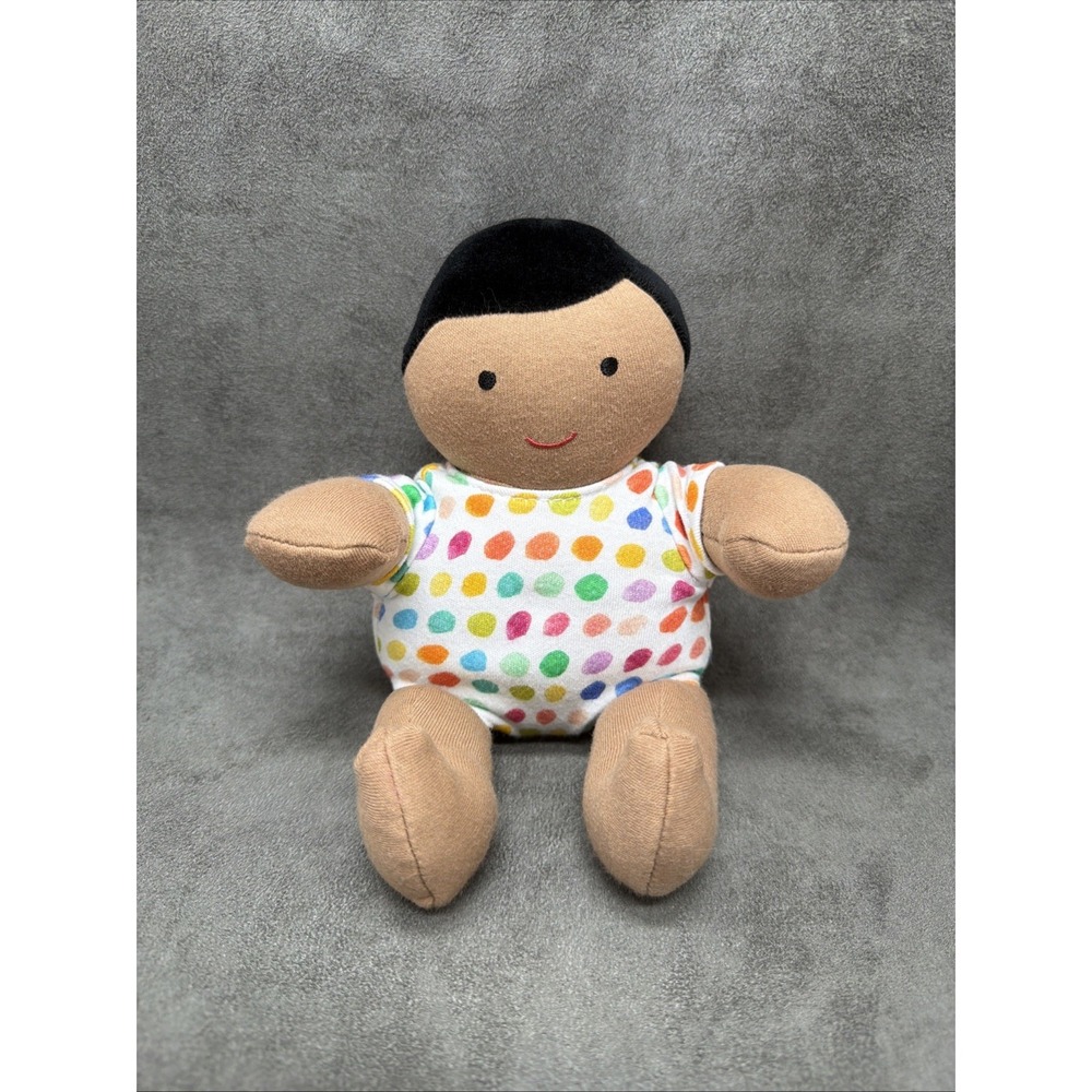 Lovevery Organic Cotton Baby Doll Plush Black Hair Dark Skin Tone